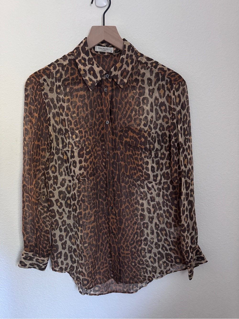 Equipment Femme Leopard Print Blouse - Brown & Cream